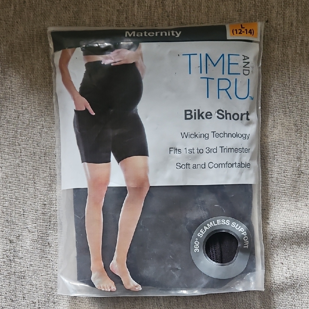 Time and Tru Black Maternity Bike Shorts